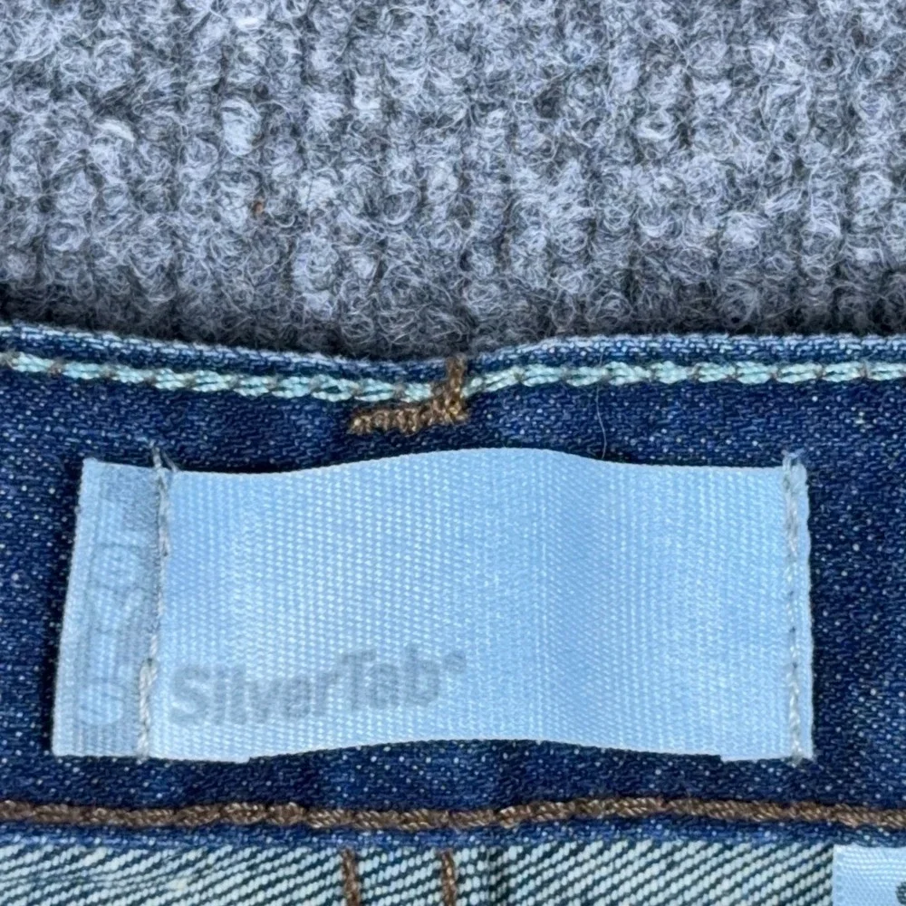 Levis SilverTab Mens Straight Leg Jeans Medium Wash Blue Denim 247M Tag 35 Waist